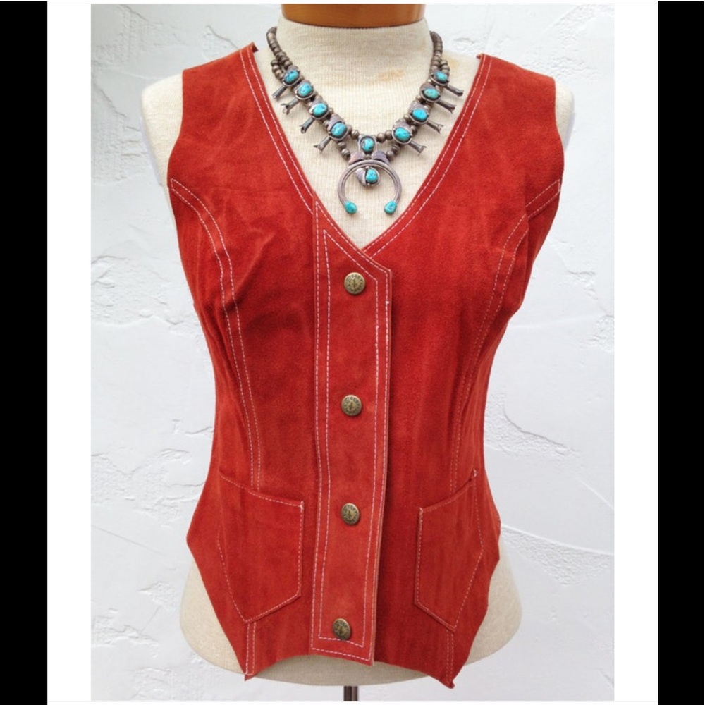 Vintage Rare Bonwit Teller SUEDE Vest &  GAUCHO Set // Roger Kuper / Small